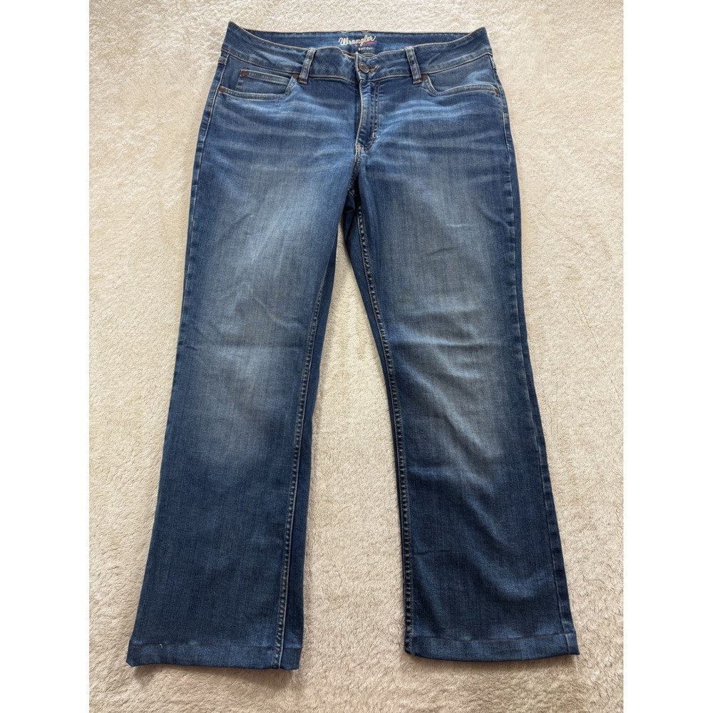 Wrangler Retro Mae Womens Boot Cut Stretch Blue Jeans 13x32 Meas: 34x27 (READ)โ